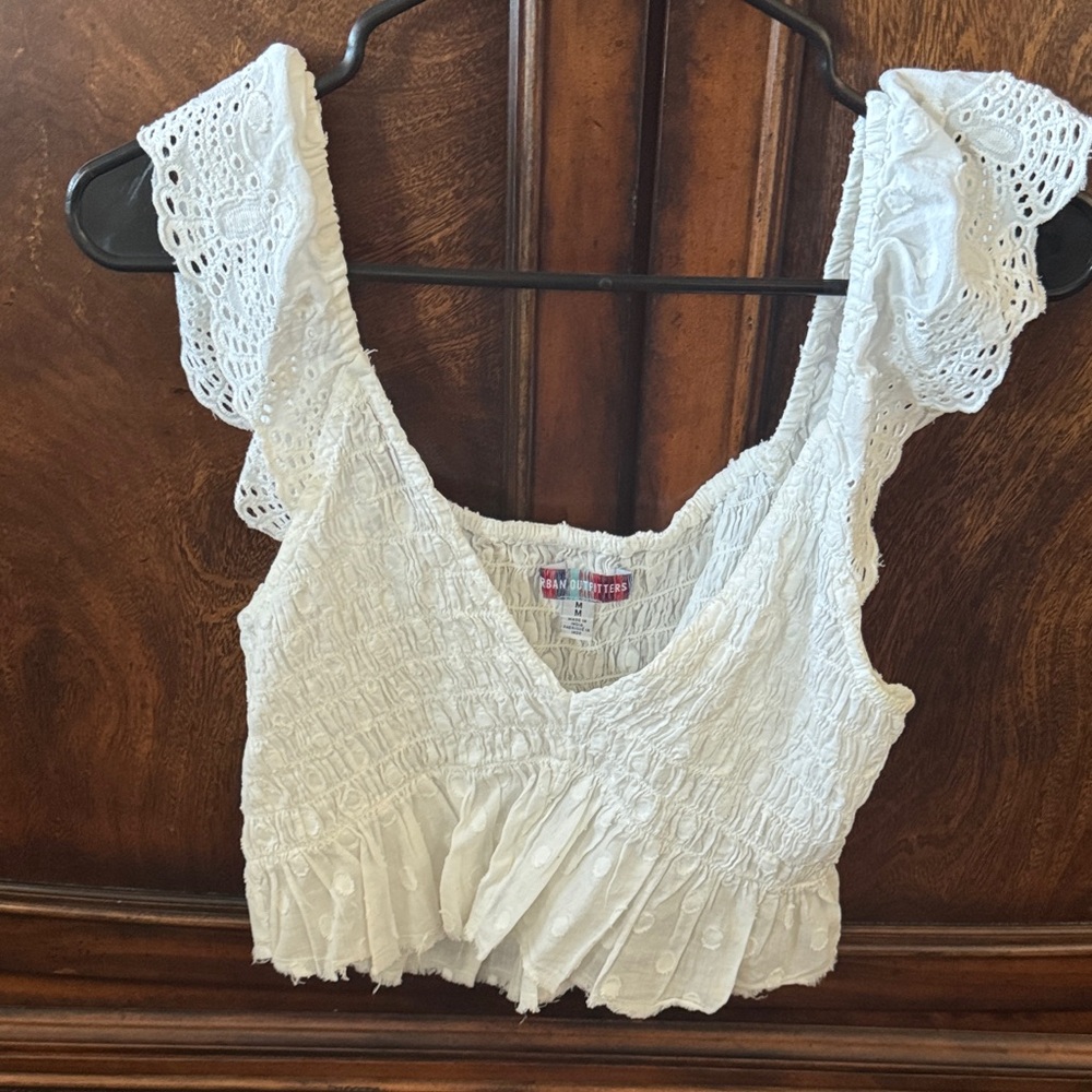Urban Outfitters White Lace Crop Top